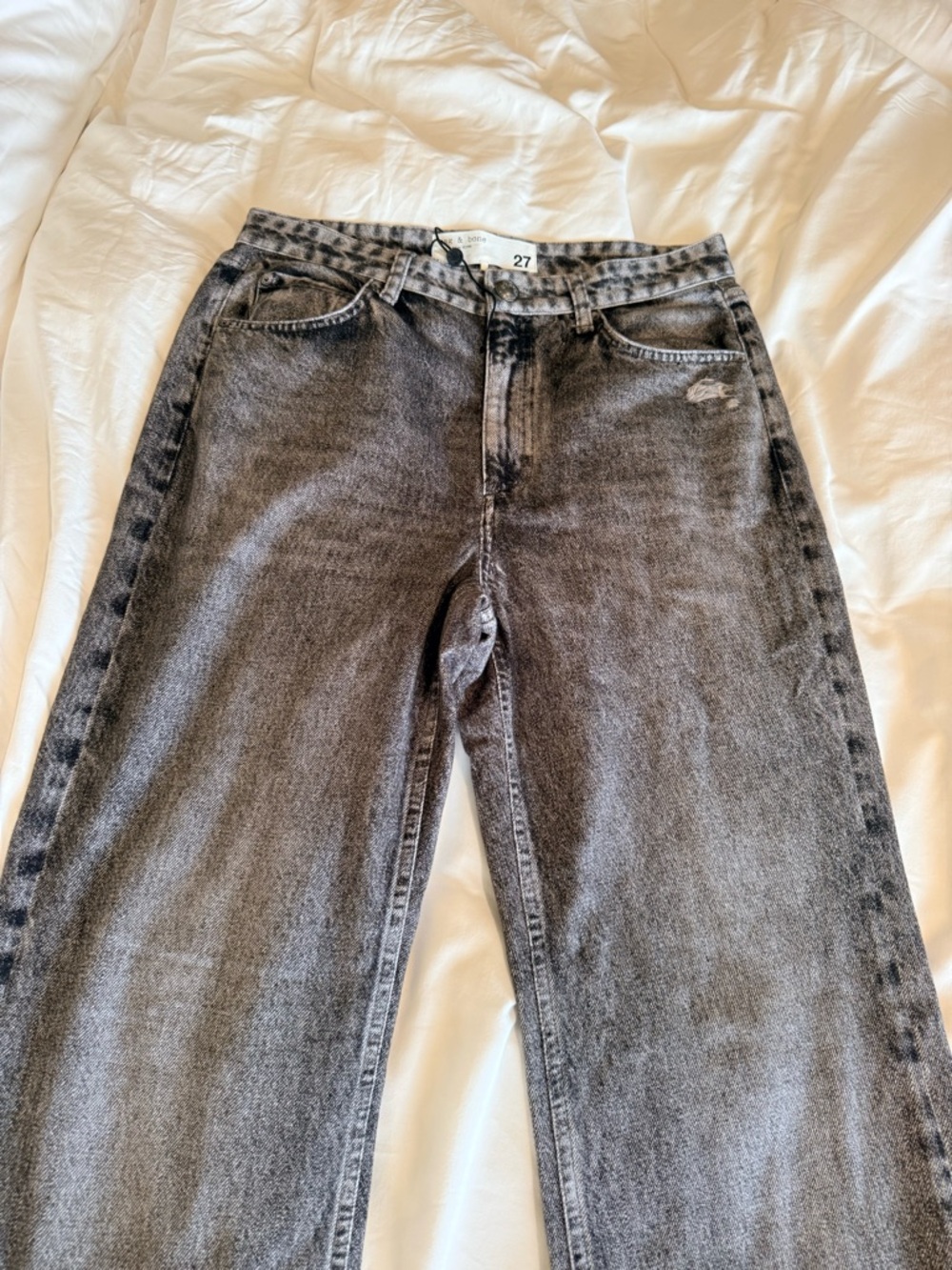 rag & bone Miramar Washed Black Wide Leg Jeans - Picture 9 of 13